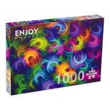 Пъзел Enjoy от 1000 части - Абстрактни неонови пера -1